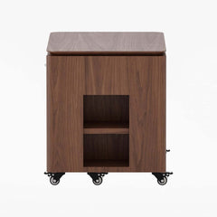 Walnut Rectangular Coffee Table With Rotatable Base