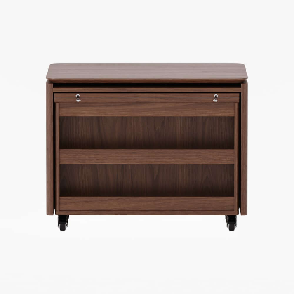 Walnut Rectangular Coffee Table With Rotatable Base