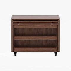Walnut Rectangular Coffee Table With Rotatable Base