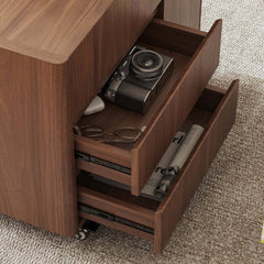 Walnut Rectangular Coffee Table With Rotatable Base