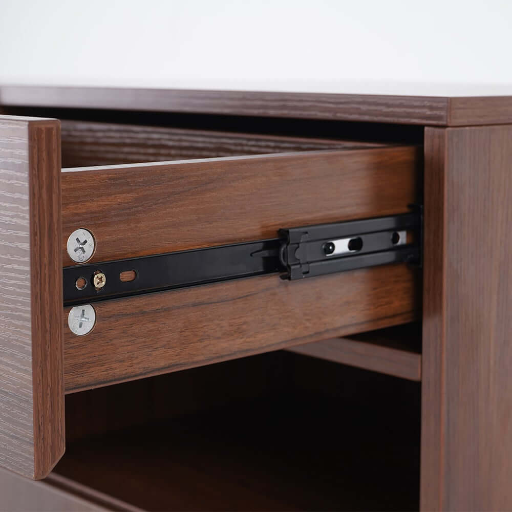 Walnut Shoe Cabinet with 7 Shelves and 1 Drawer, Modern Design