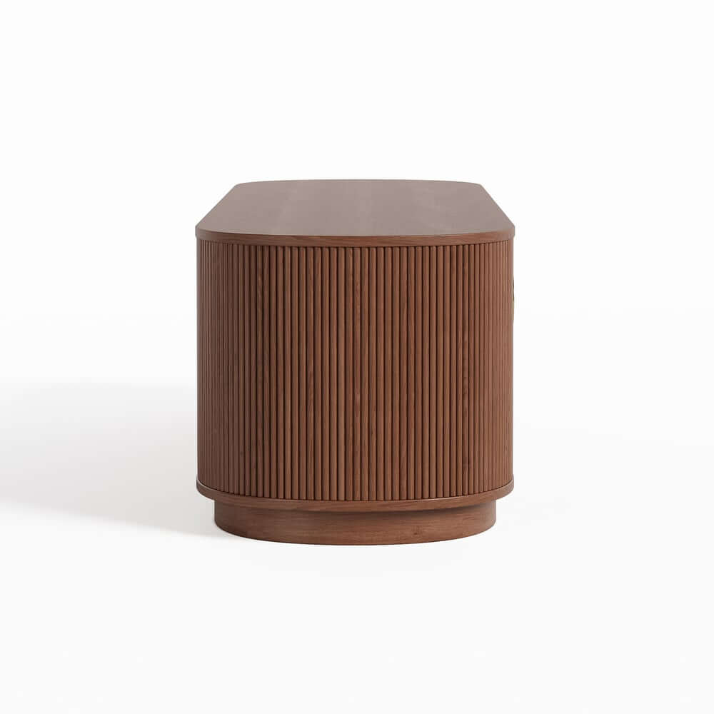 Walnut Veneer Freestanding TV Stand For 60-69 Inch TVs