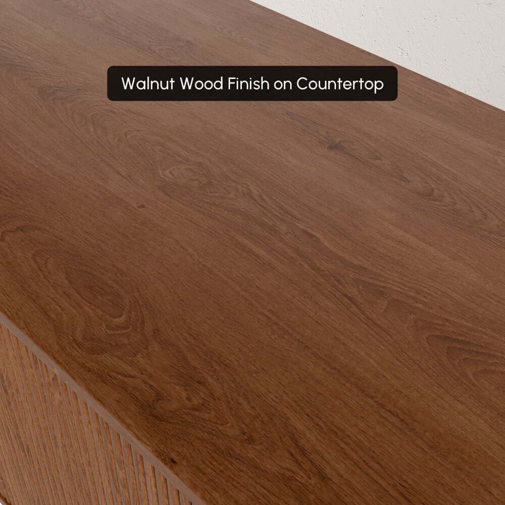 Walnut Veneer Freestanding TV Stand For 60-69 Inch TVs