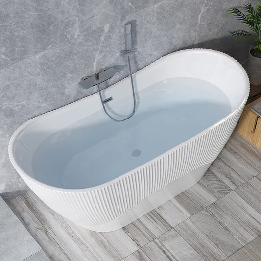 Wavy Textured Freestanding Acrylic Bathtub for Modern Homes