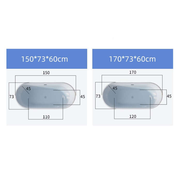 Wavy Textured Freestanding Acrylic Bathtub for Modern Homes Dimensions