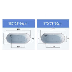 Wavy Textured Freestanding Acrylic Bathtub for Modern Homes Dimensions