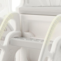 Whimsical Bus-Shaped Play System with Slide, Swing & Climbing Platform