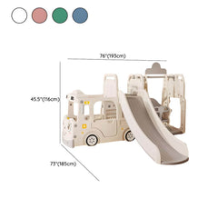 Whimsical Bus-Shaped Play System with Slide, Swing & Climbing Platform Dimensions