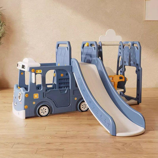 Whimsical Bus-Shaped Play System with Slide, Swing & Climbing Platform Main Product Image