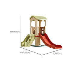 Whimsical Indoor Play Castle with Slide, Stairs & Basketball Hoop Dimensions