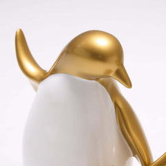 White and Gold Modern Resin Animal Sculpture Set