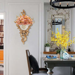 White and Gold Resin Wall Vase with Traditional European Design