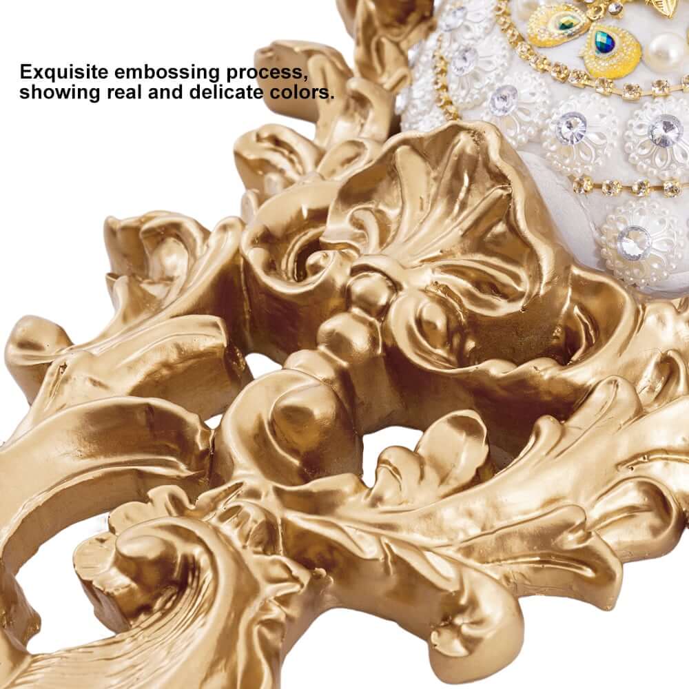 White and Gold Resin Wall Vase with Traditional European Design
