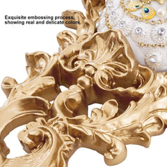 White and Gold Resin Wall Vase with Traditional European Design