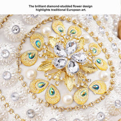 White and Gold Resin Wall Vase with Traditional European Design