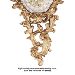 White and Gold Resin Wall Vase with Traditional European Design