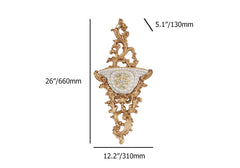 White and Gold Resin Wall Vase with Traditional European Design Dimensions