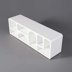 White Art Deco TV Stand With Open Storage For 60-69 Inch TVs
