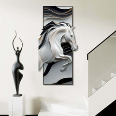 White & Black MDF 3D Wall Sculpture Abstract Animal Art
