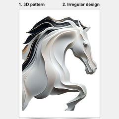 White & Black MDF 3D Wall Sculpture Abstract Animal Art