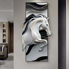 White & Black MDF 3D Wall Sculpture Abstract Animal Art