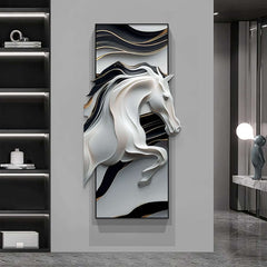 White & Black MDF 3D Wall Sculpture Abstract Animal Art