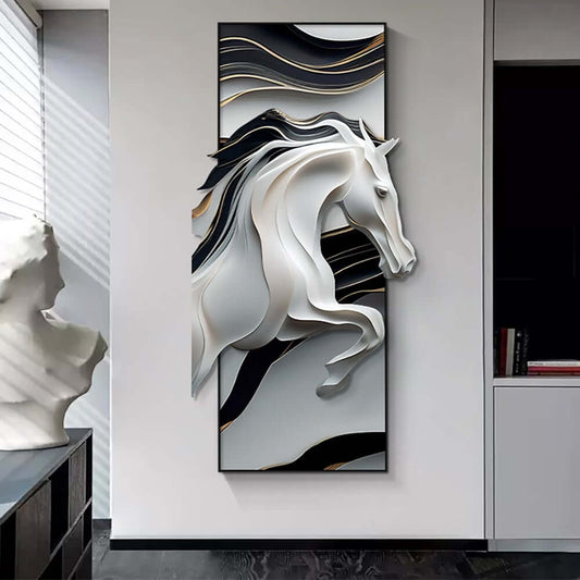 White & Black MDF 3D Wall Sculpture Abstract Animal Art Main Product Image