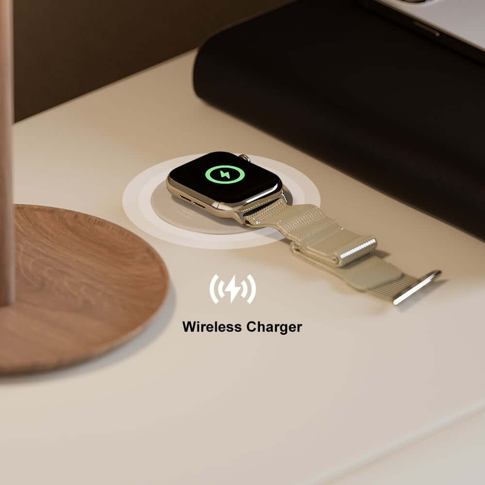 White Boucle Platform Bed with Smart Charging Nightstands