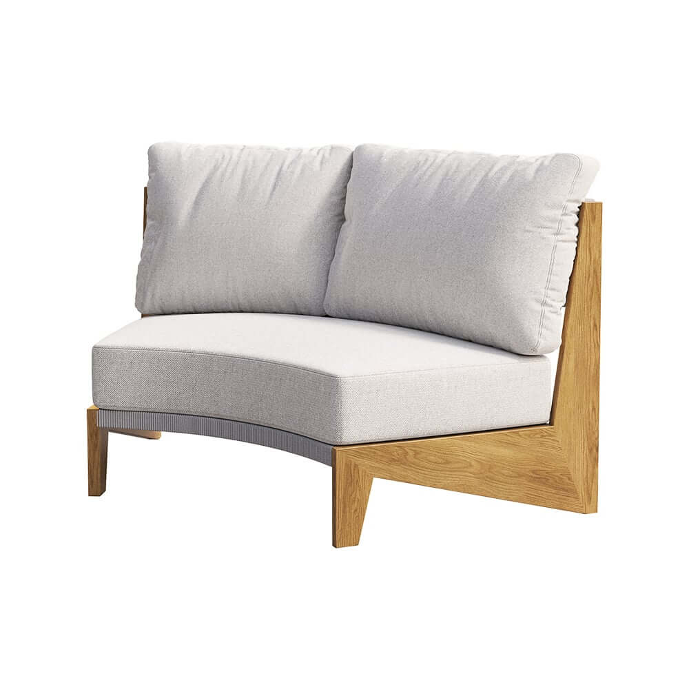 White Farmhouse Outdoor Sectional Sofa Set with Stainless Steel Coffee Tables