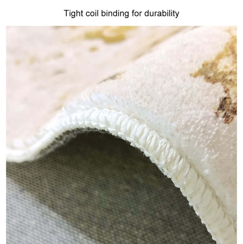 White & Gold Abstract Faux Cashmere Rectangle Rug