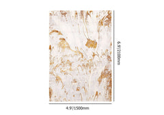 White & Gold Abstract Faux Cashmere Rectangle Rug Dimensions