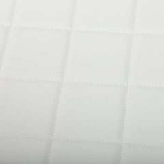 White & Gold Faux Leather Dining Chairs with Solid Back