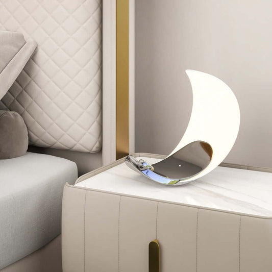 White Modern Dimmable Table Lamp with Unique Acrylic Shade