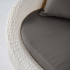 White Rattan Outdoor Sofa for 2 with Removable Cushions