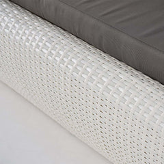 White Rattan Outdoor Sofa for 2 with Removable Cushions