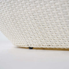 White Rattan Outdoor Sofa for 2 with Removable Cushions