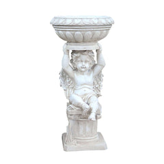 White Resin Abstract Baby Angel Garden Statue Planter
