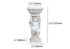 White Resin Abstract Baby Angel Garden Statue Planter Dimensions