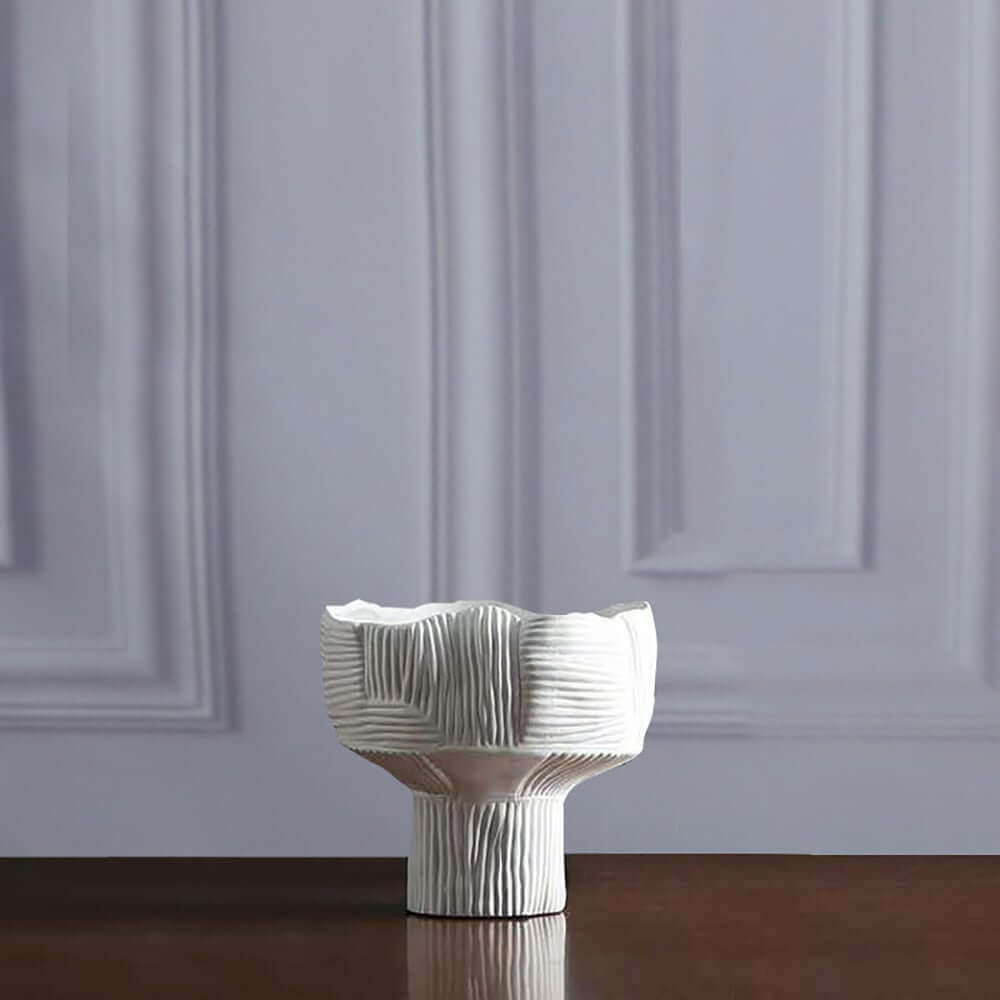White Resin Abstract Vases Set – Minimalist Indoor Decor