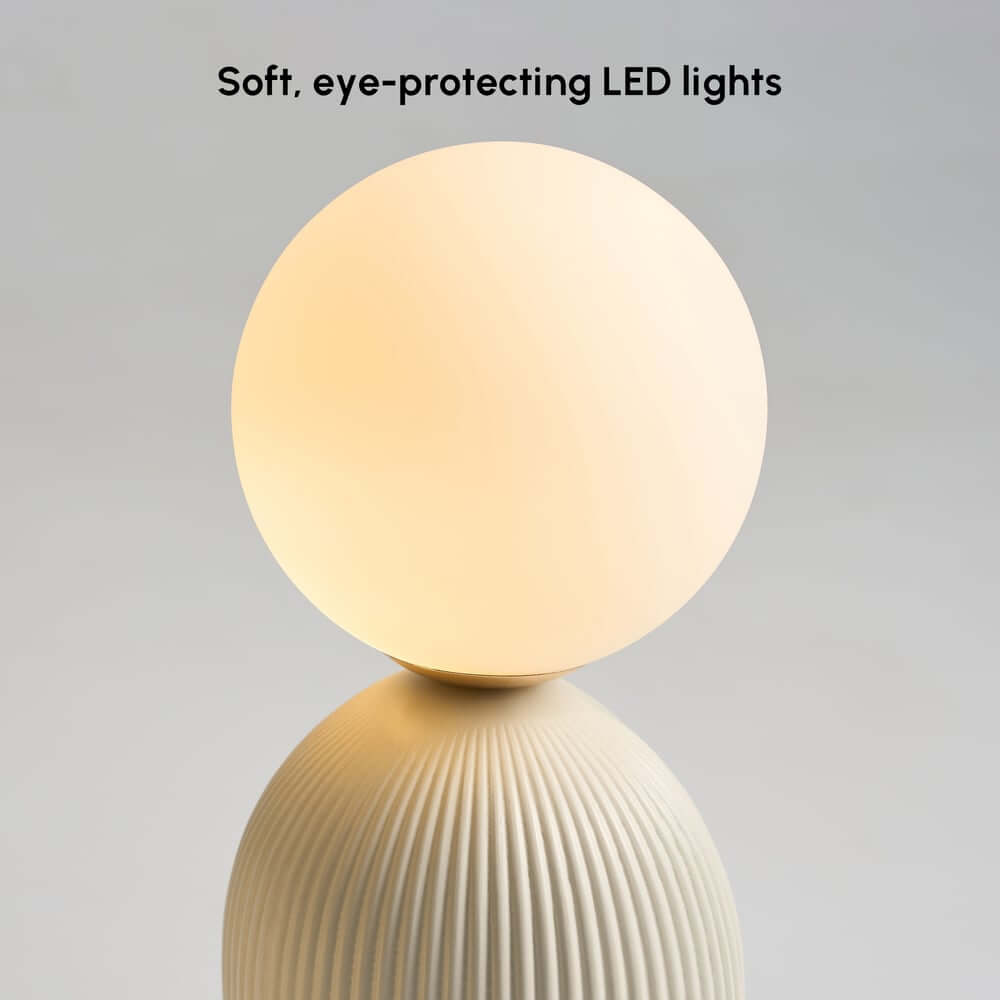 White Resin U-Shaped Sculptural Floor Lamp with Warm White LED