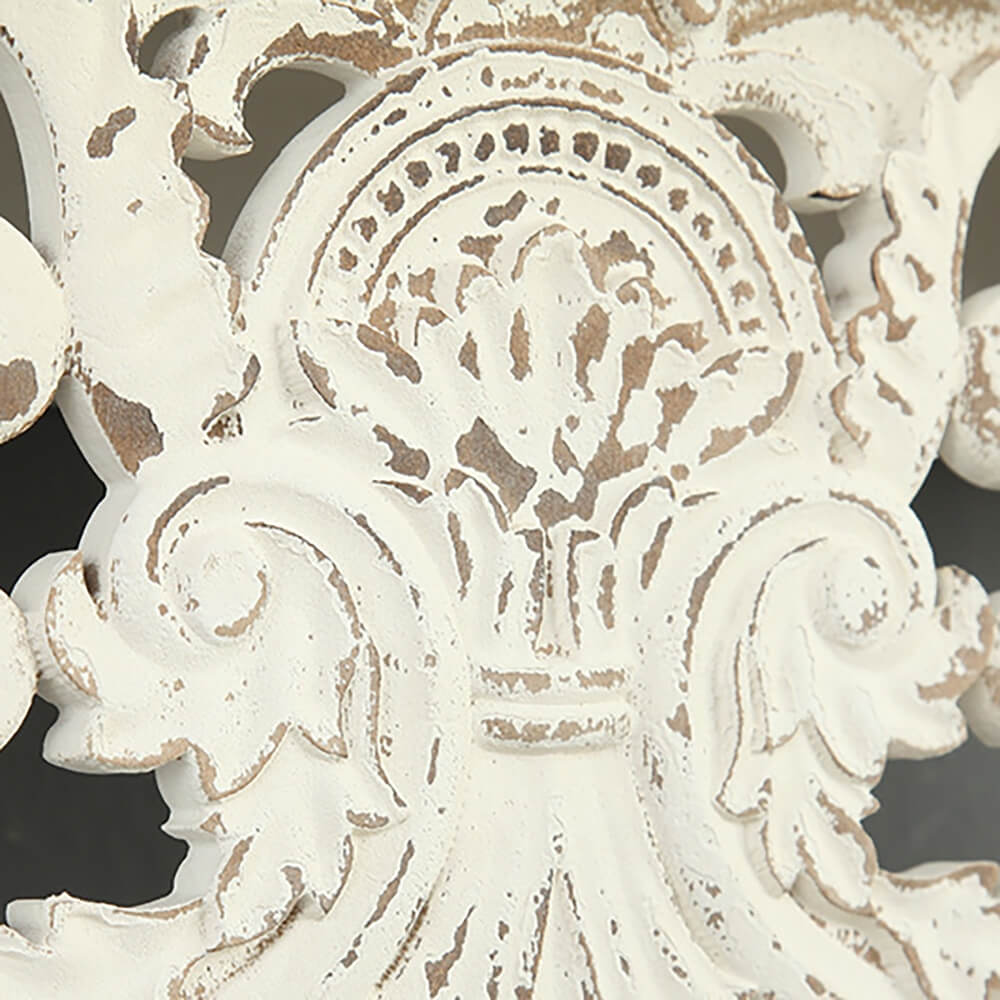 White Solid Wood Floating Shelf - French Country Design, Wall Mounted