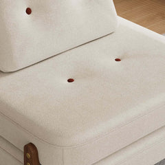 White Velvet Mid-Century Modern Sofa Bed With Adjustable Back