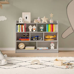 Wooden Kids Storage Shelf with Playful Roof Silhouette and Sturdy Build