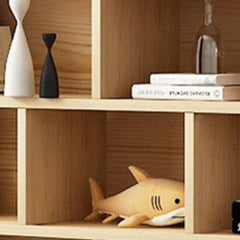 Wooden Kids Storage Shelf with Playful Roof Silhouette and Sturdy Build