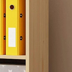 Wooden Kids Storage Shelf with Playful Roof Silhouette and Sturdy Build