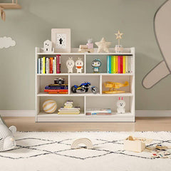 Wooden Kids Storage Shelf with Playful Roof Silhouette and Sturdy Build