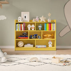 Wooden Kids Storage Shelf with Playful Roof Silhouette and Sturdy Build