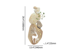 Wooden LED Wall Art with Nature-Inspired Deer and Koi Design Dimensions