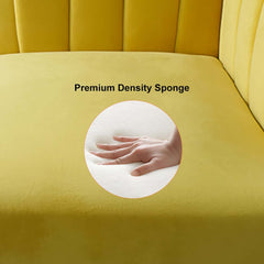 Yellow Velvet Glam Lounge Chair With Gold Cross Legs